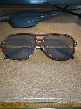 Stradivarius brown aviator-style sunglasses
